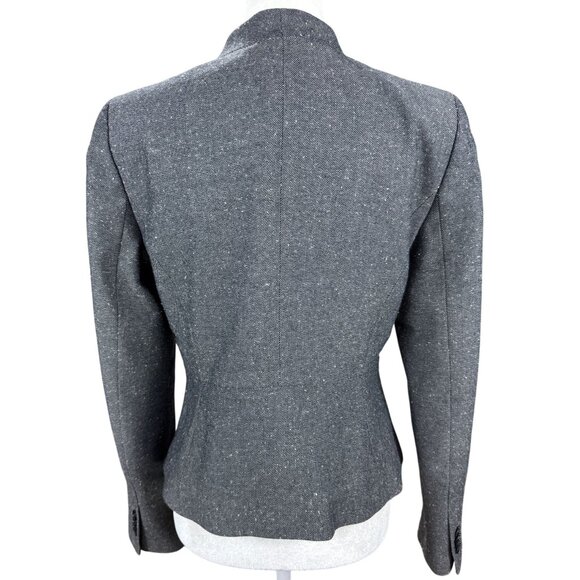 Ann Taylor Womens Blazer Jacket Size 8 Gray Tweed Work Office Career Long Sleeve - Picture 3 of 10